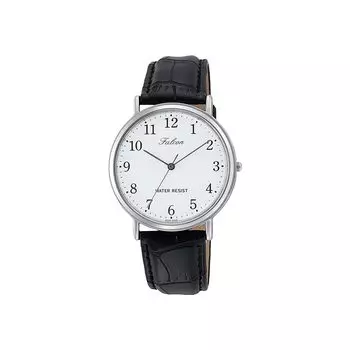 [Citizen Q&Q] Часы аналоговые водонепроницаемый кожаный ремешок Q996-304 мужские белые