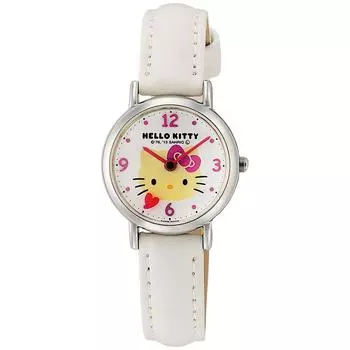 [Citizen Q&Q] Часы CITIZEN Q&Q Hello Kitty аналоговый кожаный ремень белый HK07-131 женские