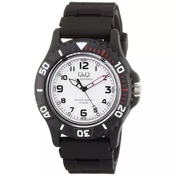 [Citizen Q&Q] Часы Cue and Cue Analog Solar 10 ATM Водонепроницаемый уретановый ремень E02A-002VK мужские черные