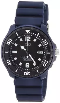 [Citizen Q&Q] Часы Cue and Cue Analog Radio Wave Solar 10 ATM Водонепроницаемый уретановый ремешок D02A-002VK мужские синие