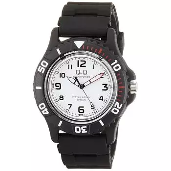 [Citizen Q&Q] часы cue и cue аналоговые солнечные 10 ATM водонепроницаемый уретановый ремень E02A-002VK мужские черные
