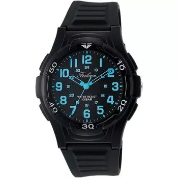 [CITIZEN Q&Q] Мужские аналоговые часы, водонепроницаемые с уретановым ремешком VP84-852 черные синие