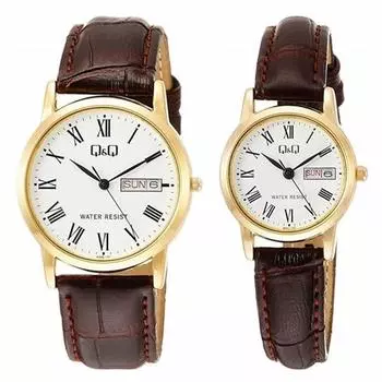 [Citizen Q&Q] Pair Watch Cheap Citizen Men s Women s Brown A206A207-107 Watch