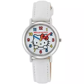 Citizen Q&Q Watch Analog Hello Kitty Waterproof Leather Strap HK15-001 Women s White