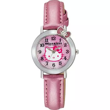 Citizen Q&Q Watch Analog Hello Kitty Waterproof Leather Strap VW23-130 Women s Pink