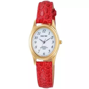 Citizen Q&Q Watch Analog Solar Waterproof Leather Strap AA95-9918 Women s White x Red