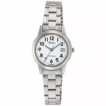 Citizen Q&Q Watch Analog Waterproof Date Metal Band D011-204 Women s White