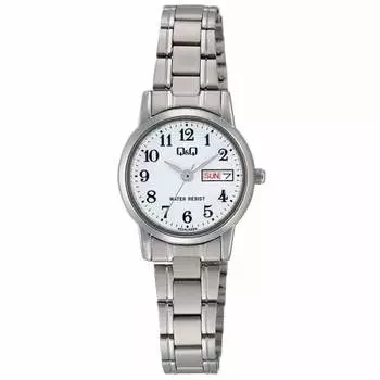 Citizen Q&Q Watch Analog Waterproof Date Day of the Week Metal Band A207-204 Women s White