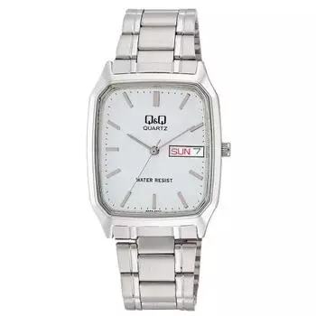 Citizen Q&Q Watch Analog Waterproof Date Day of the Week Metal Band A182-201 Men s Silver