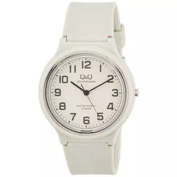 Citizen Q&Q Watch Cue and Cue Analog Solar 10 ATM Water Resistant Urethane Belt E04A-004VK Women s Gray