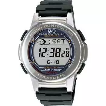 Citizen Q&Q Watch Digital Radio Solar Waterproof Date Urethane Belt MHS5-300 Men s Silver