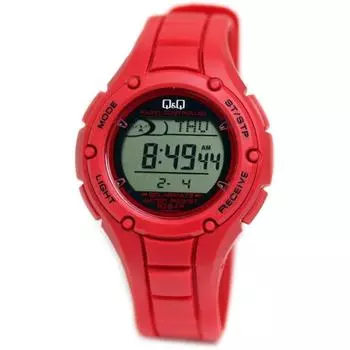 [Citizen QA] MHS6 309 цифровые радиоволновые солнечные водонепроницаемые часы с уретановым ремешком и датой красные