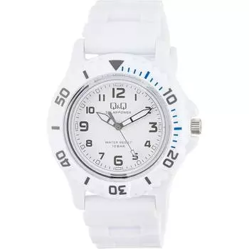 [Citizen QQ] E02A 003VK CQ Аналоговые солнечные 10 ATM водонепроницаемые часы с уретановым ремешком мужские белые белые белые