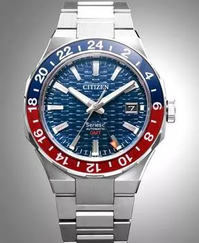 CITIZEN Series 8 механические GMT 41 мм магнитоустойчивые мужские часы NB6030-59L синий