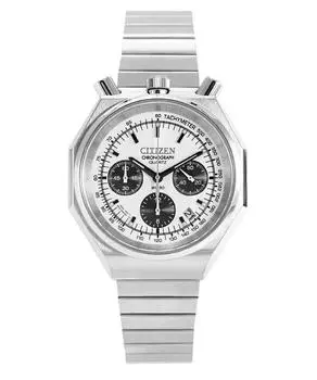 Citizen Tsuno Bull Head Chronograph из нержавеющей стали с серебристым циферблатом, кварцевые часы AN3700-62A для мужчин серебряный
