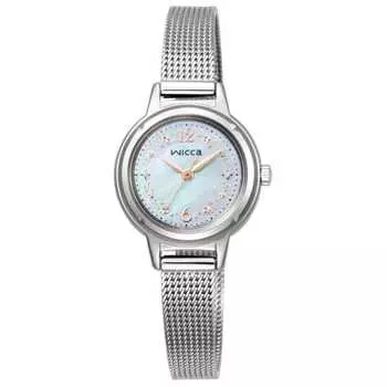 Citizen Watch Wicca Solar Tech Waterproof Summer Limited Model White Pearl White KP3-619-21 Women s Silver