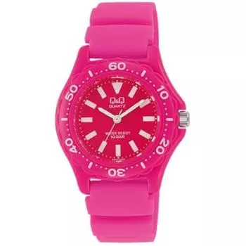Citizen Women s VR25-003 ( Watch Q&Q Sports Watch 10-atm Quartz Women s) Round Watch Pink Resin