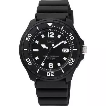 Citizen Y-D02A-001VK (Q&Q Watch Analog Radio Solar Water-resistant Day Urethane Band) Watch