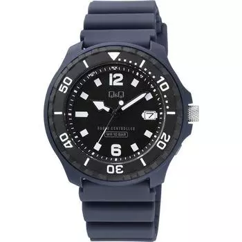 Citizen Y-D02A-002VK (Q&Q Watch Analog Radio Solar Water-resistant Day Urethane Band) Watch