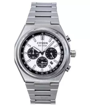 Citizen Zenshin Chronograph Super Titanium Silver Dial Eco-Drive CA4610-85A 100M мужские часы серебряный