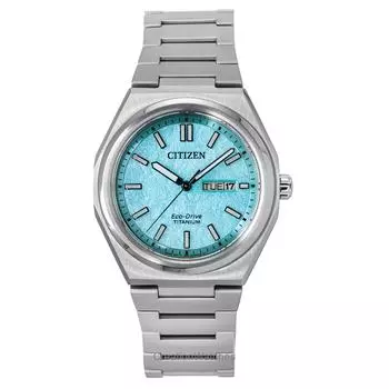 Citizen Zenshin Super Titanium бирюзовый циферблат Eco-Drive AW0130-85M 100M мужские часы бирюзовый