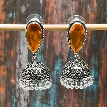 Цитрин, драгоценный камень, ювелирные серьги ручной работы из стерлингового серебра 925 пробы для женщин 1.70 Inches жёлтый