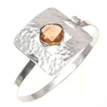 Цитрин кварц драгоценный камень ручной работы серебряные ювелирные изделия браслеты манжеты 7 регулируемые