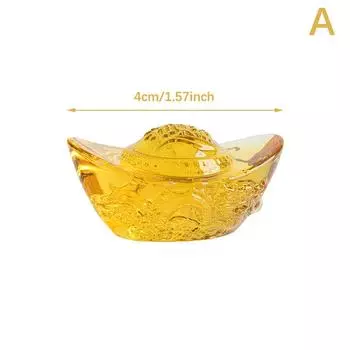 Цитрин в китайском стиле, слиток золота, цветное стекло, богатство, деньги, ремесло