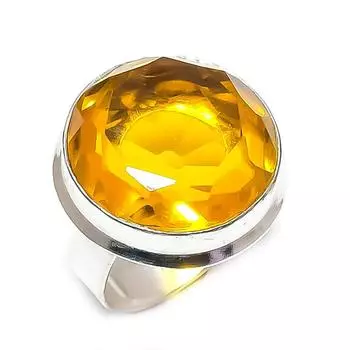 Citrine Ethnic 925 Sterling Silver Jewelry Ring Size 7 O7w01