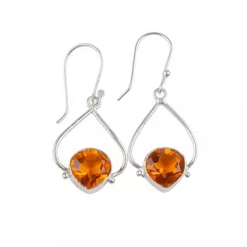 Citrine Gemstone 925 Stamped Silver Artisan Jewelry Earrings For Engagement Gift EE-33-5