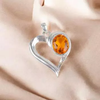 Citrine Gemstone 925 Sterling Silver Jewelry Designer Pendant For New Year Gift CP-5-5