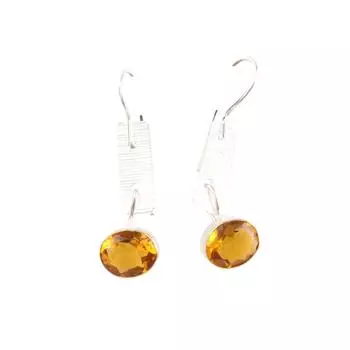 Citrine Gemstone 925 Sterling Silver Jewelry Handmade Earrings 1.9 Women s Gift EE-168-2