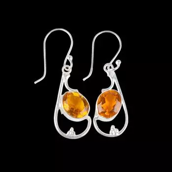 Citrine Gemstone 925 Sterling Silver Jewelry Handmade Earrings1.60 Gift For Her EE-49-9