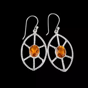 Citrine Gemstone 925 Sterling Silver Jewelry Handmade Drop/Dangle Earrings 2.00 EE-48-9