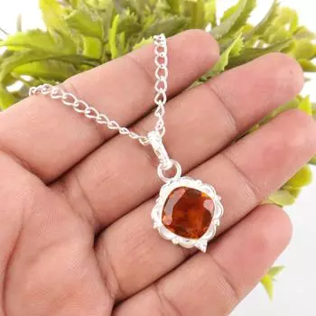 Citrine Gemstone 925 Sterling Silver Jewelry Handmade Pendant 1.50 Gift For Mom PP-2-9