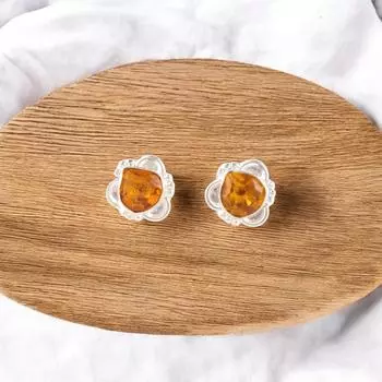 Citrine Gemstone Earrings 925 Sterling Silver Handmade Jewelry Christmas Gift EE-159-7