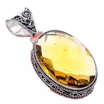Citrine Gemstone Handmade 925 Sterling Silver Jewelry Pendant 2.17 AH-759 2.2 жёлтый