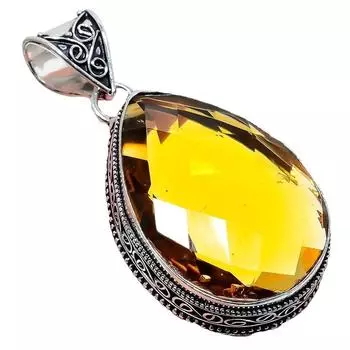 Citrine Gemstone Handmade 925 Sterling Silver Jewelry Pendant 2.17 AH-836 2.2 жёлтый