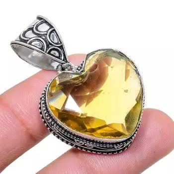 Citrine Gemstone Handmade 925 Sterling Silver Jewelry Pendant 2.17 AH-797 2.2 жёлтый