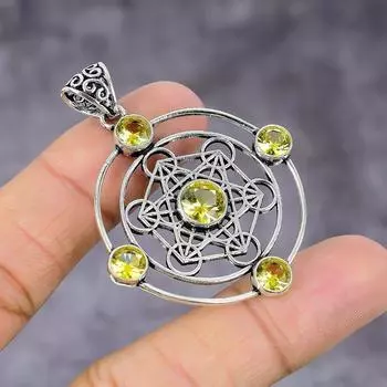 Citrine Gemstone Handmade 925 Sterling Silver Jewelry Pendant 2.17 Q3g40