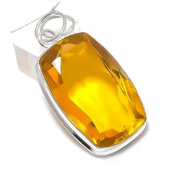 Citrine Gemstone Handmade 925 Sterling Silver Jewelry Pendant 1.85 y2Z38