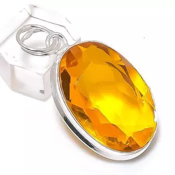 Citrine Gemstone Handmade 925 Sterling Silver Jewelry Pendant 1.81 J1D55