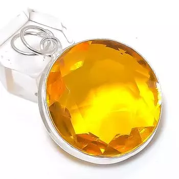 Citrine Gemstone Handmade 925 Sterling Silver Jewelry Pendant 1.81 B6B88