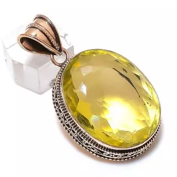 Citrine Gemstone Handmade Copper Jewelry Pendant 2.05 d0D71