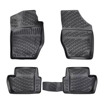 Citroen C4 DS4 (2010-2018) High-Quality and Durable Rubber Car Floor Mats - Odorless, Non-Slip, Long-Lasting