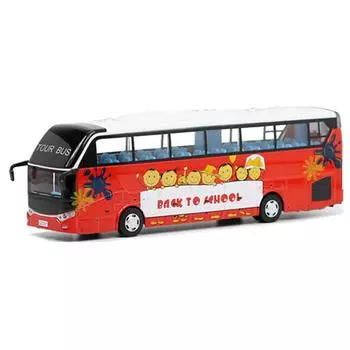 City Luxurious Simulated Sightseeing Bus Model Toy With Sound And Function Light