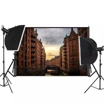 City Street Scenery Theme Background Cloth Party Decor for Birthday,Wedding,Events,Wall Tapestry,Halloween,Christmas 150x100cm