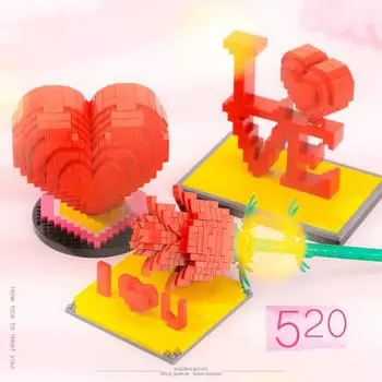 City Valentine s Day Theme Love Books MOC Building Blocks Lovers Confession Book Bricks Romance Gifts Toys Girl Friends