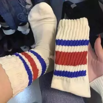 Cityboy Мужские полосатые баскетбольные носки средней длины в стиле винтаж унисекс для женщин и пар, хлопковые, японские, с толстым махровым дном, спортивные носки one size(38-44)