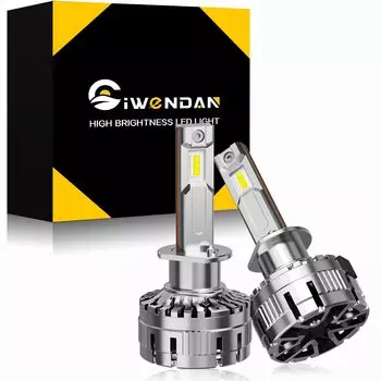 CIWENDAN Суперяркая светодиодная фара H1 Совместима с новыми стандартами техосмотра транспортных средств Оснащена светодиодным чипом высокой мощности 172 Вт Совместима с DC12V белый